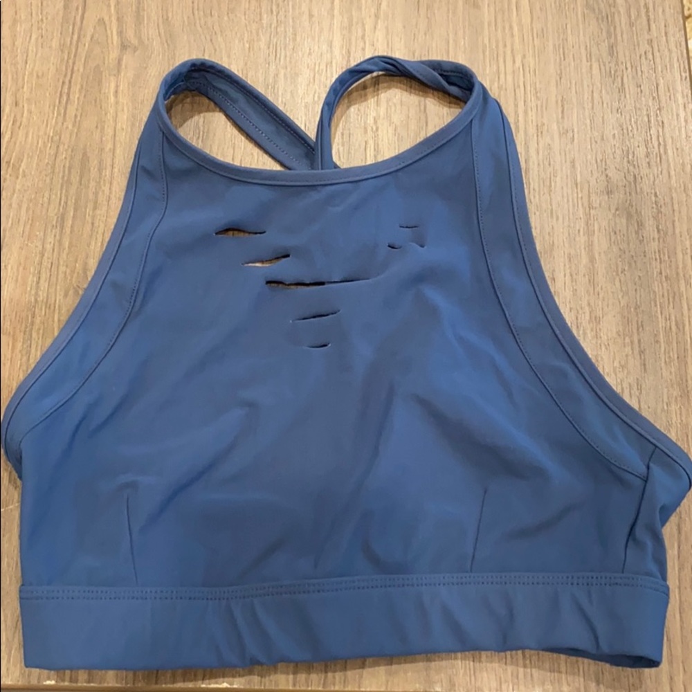 Blue alo yoga sports bra